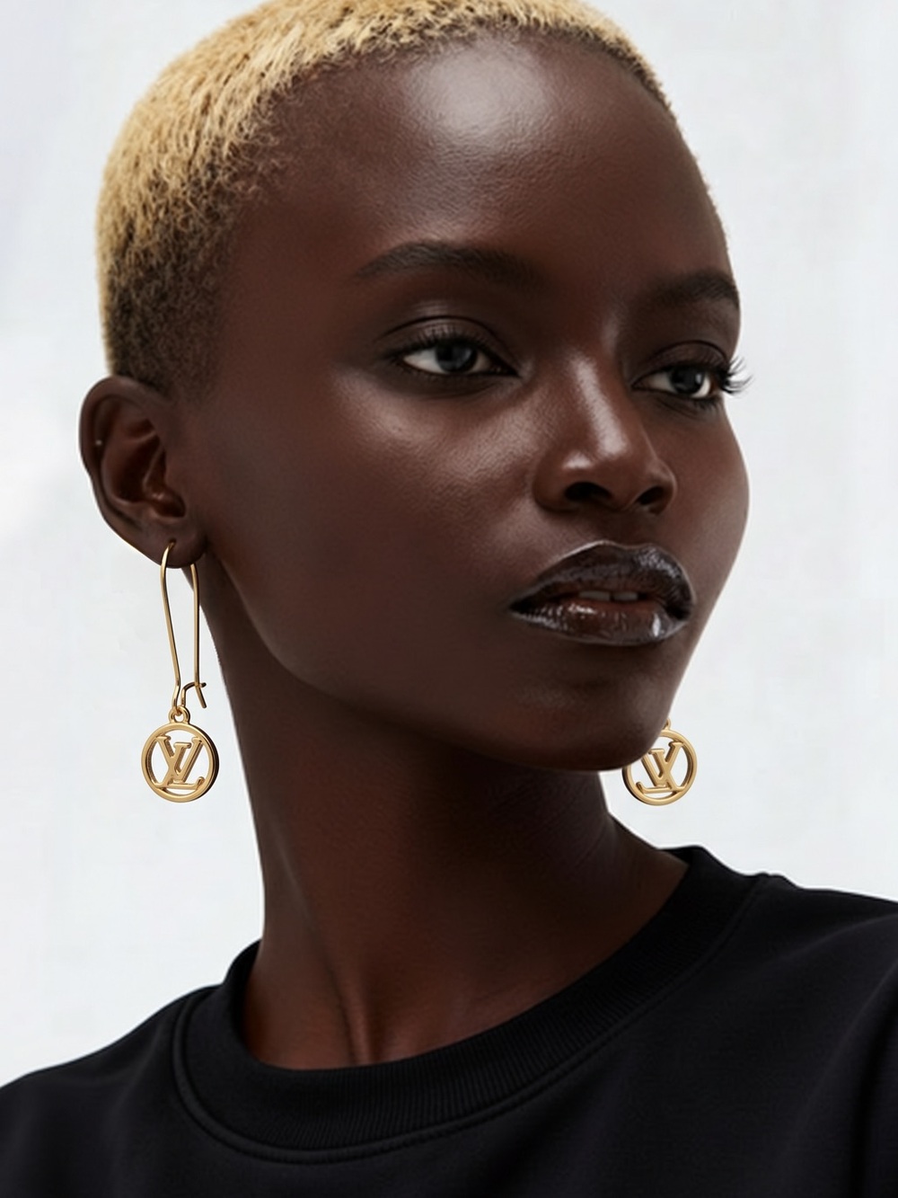 Gold-Tone Circle Hook Earrings